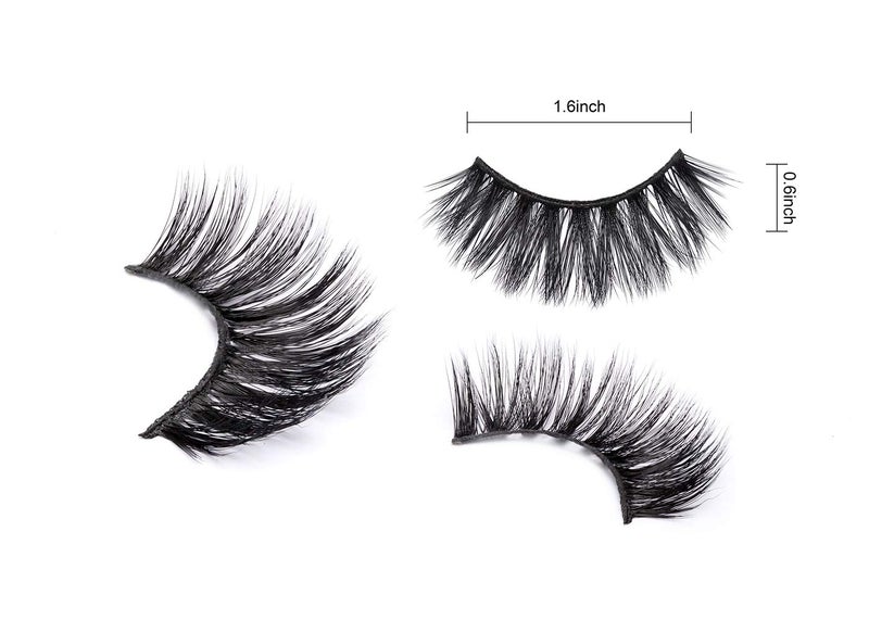 DYSILK Lashes False Eyelashes - Mink Lashes 5 Pairs 6D Faux Eyelash - Wispy Eyelashes Fluffy Strip Lashes Fake Eyelashes Reusable Lash Extension Kit | 15.5mm - Image 3